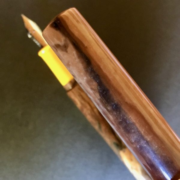 Fountain pen with mix of coffee colours close up of barrel 7