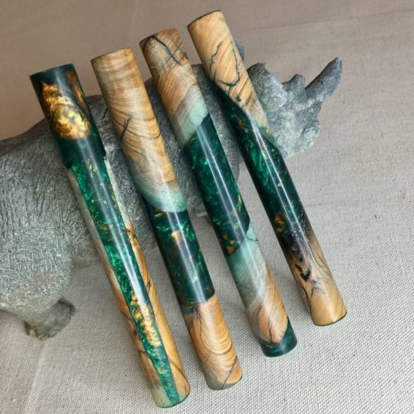 African Foliage - four unturned pen blanks