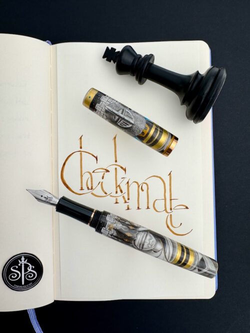 Checkmate hand-painted fountain pen