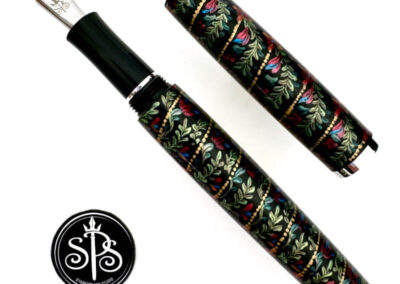 Floral Spirals hand-painted fountain pen