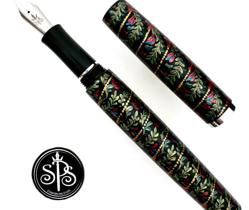 Floral Spirals hand-painted fountain pen