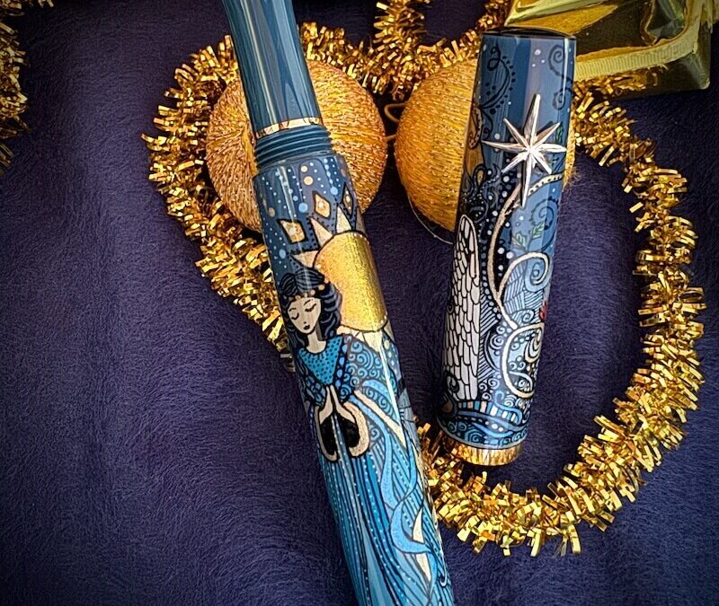 Christmas Angels hand-painted fountain pen