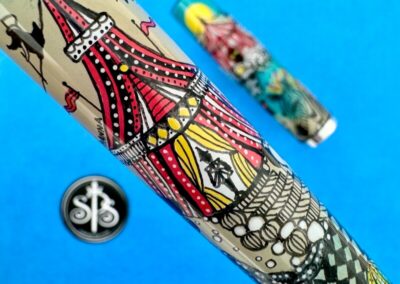 Circus Afro hand-painted fountain pen
