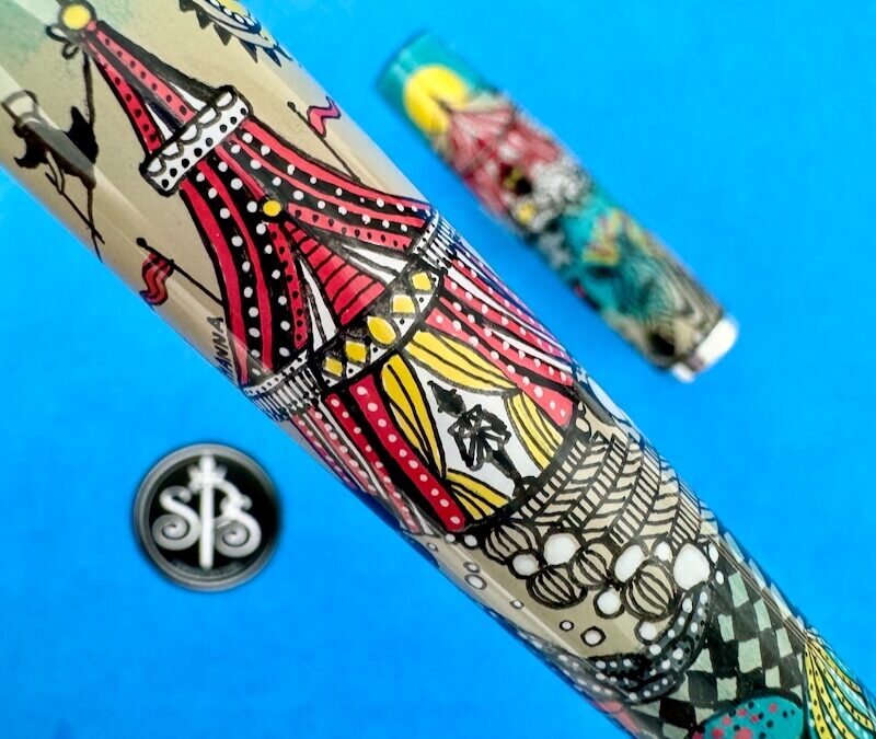 Circus Afro hand-painted fountain pen