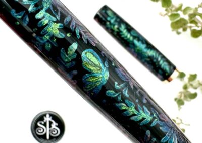 Sage Shimmer painted fountain pen