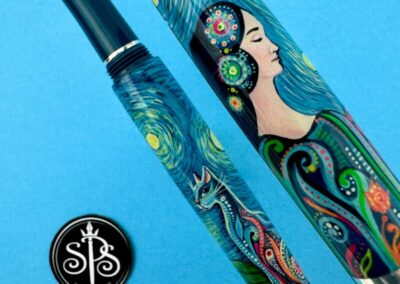 Catching the Moon painted fountain pen