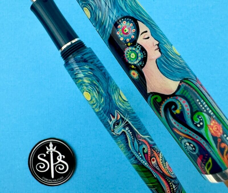 Catching the Moon painted fountain pen