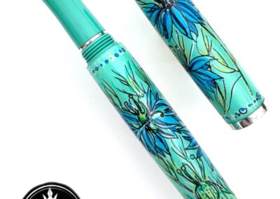 Love in a Mist hand-painted fountain pen
