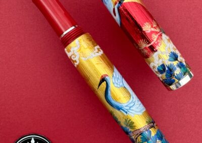 Japanese Cranes painted fountain pen