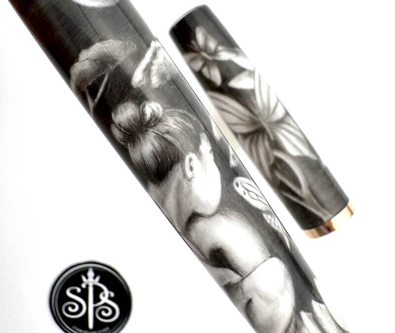 Metamorphosis original art fountain pen