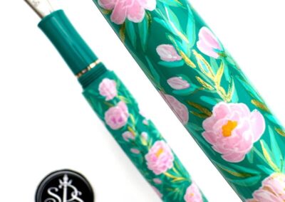 Spring Peonies painted fountain pen