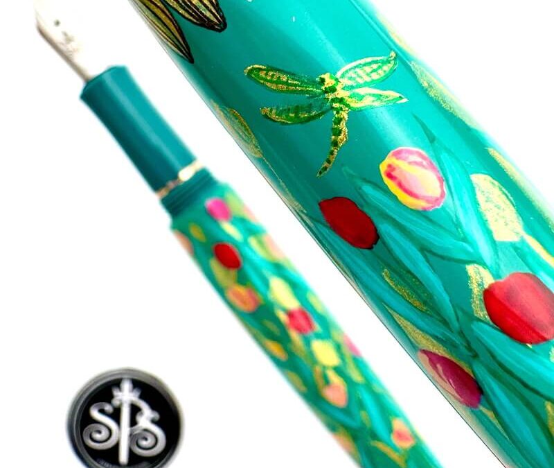 Spring Tulips painted fountain pen