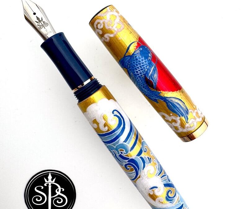 Japanese Koi painted fountain pen