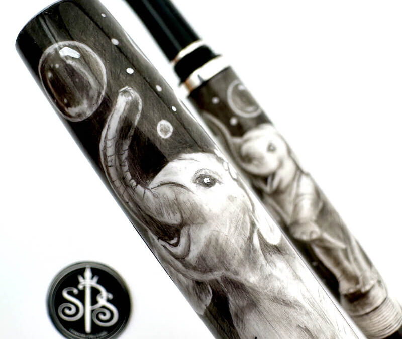 Baby Elephants Playing With Bubbles fountain pen