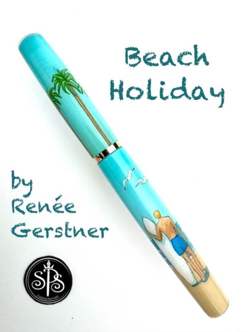 Beach Holiday hand-painted fountain pen