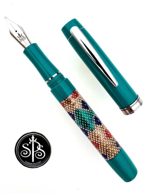 Turquoise Multi-patterned Beaded Fountain Pen
