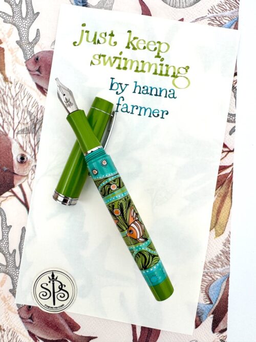 Just Keep Swimming doodled fountain pen