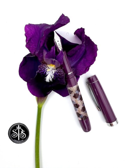 Grape, Iris, Aquamarine Beaded Fountain Pen