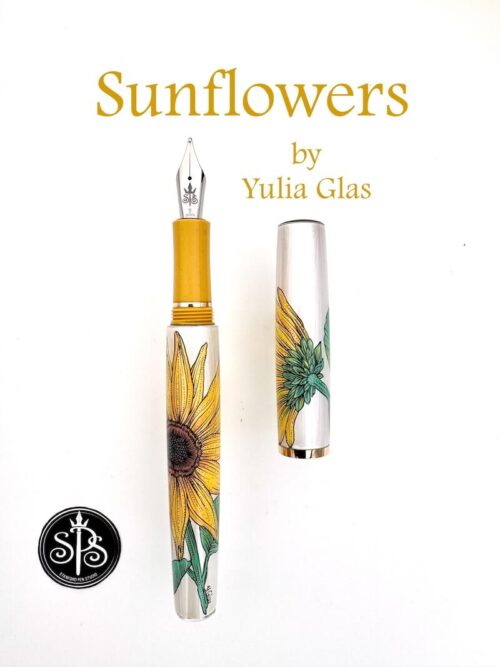 Sunflowers hand-painted fountain pen