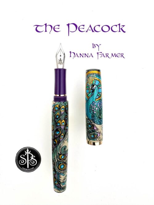 The Peacock hand-painted fountain pen