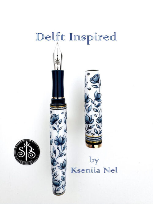 Delft Inspired hand-painted fountain pen